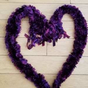 Pretty Hand Knitted Small Purple Scarf